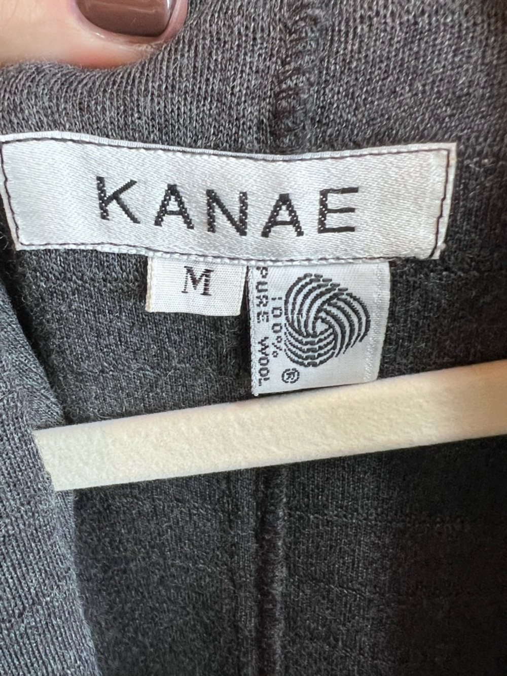 VINTAGE KANAE Luxury Minimalist OversizedTextured Gray Wool Cardigan, M - Picture 10 of 10
